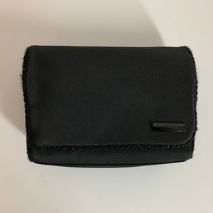 Authentic Chanel Parfums Black Sateen Cosmetics Makeup Bag